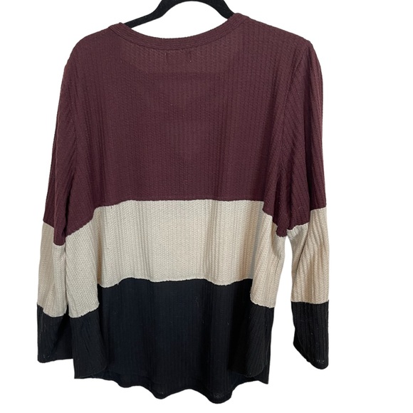 🥑5/$25 Maurices color block waffle knit top sz 3X - Picture 2 of 6